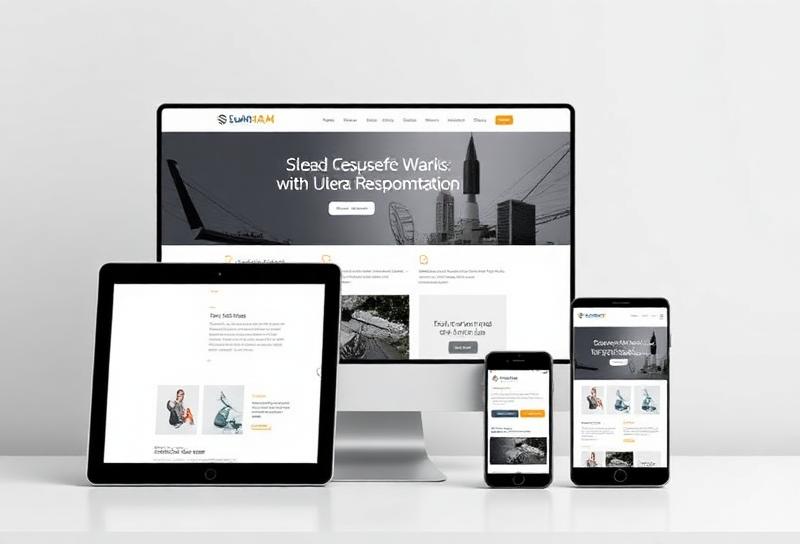 Site responsivo exibido em desktop, tablet e celular para empresa de São Paulo
