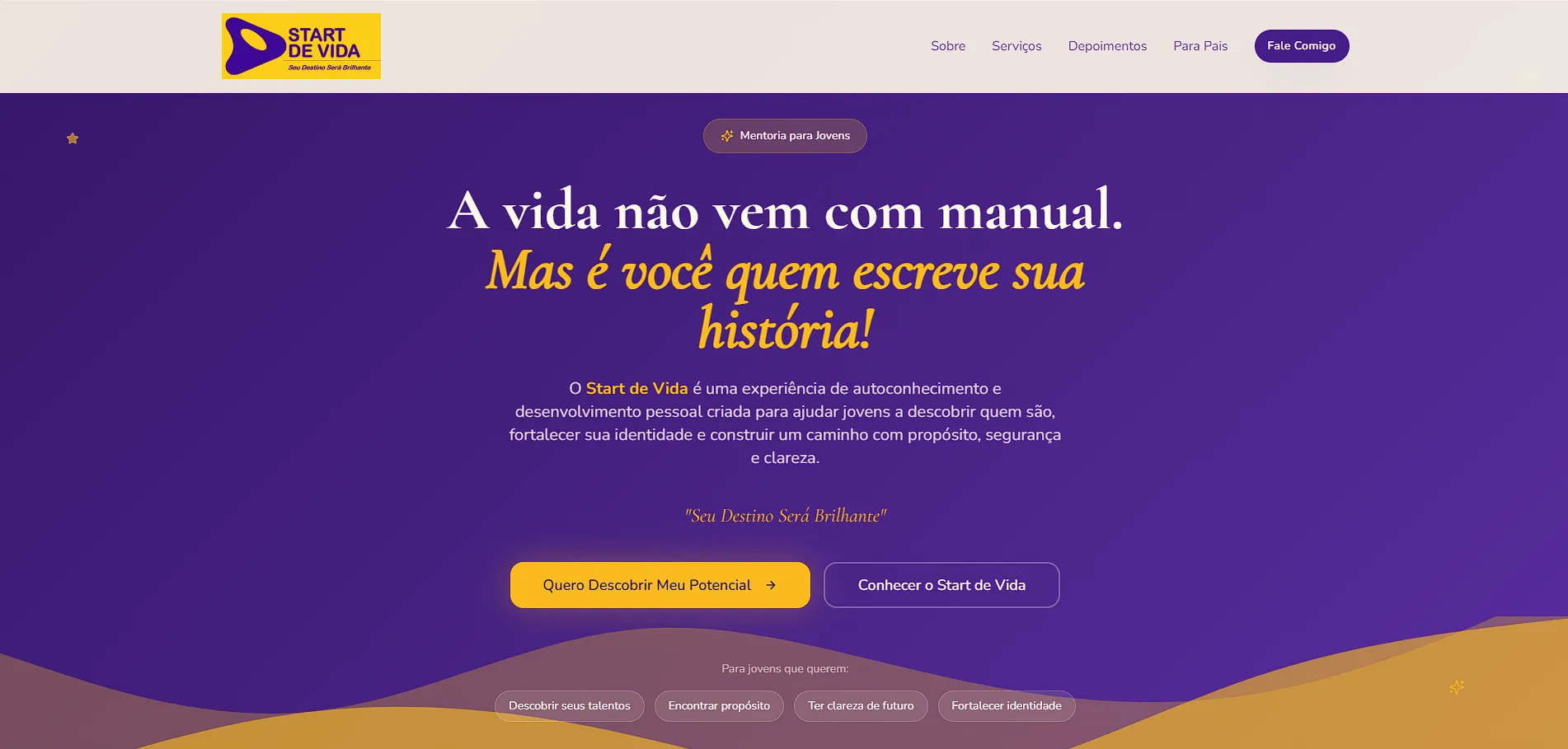 Projeto Start de Vida - Site Institucional desenvolvido pela UTI da Informática