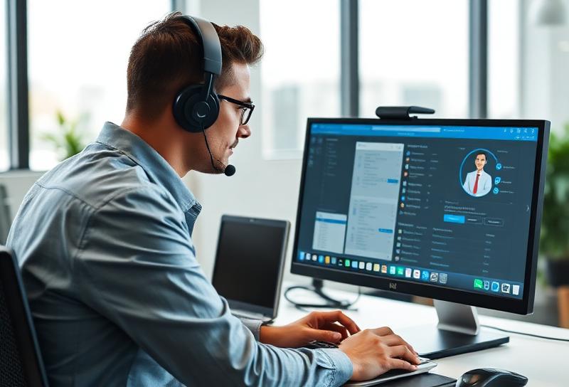 Técnico realizando suporte remoto via AnyDesk para empresa em São Paulo