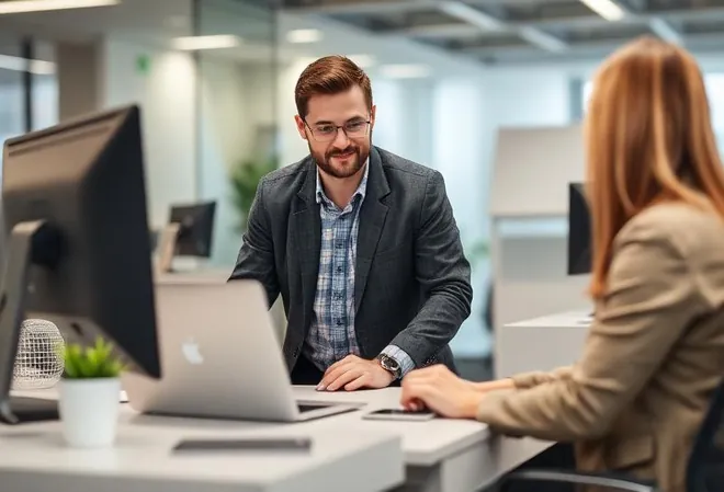 Técnico em visita presencial realizando suporte em empresa em São Paulo capital