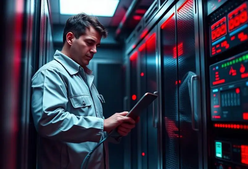 Técnico em atendimento de emergência para servidor em datacenter de SP