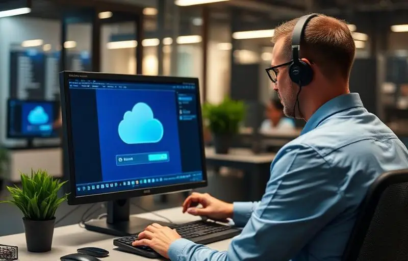 Técnico realizando restore de dados de backup em nuvem em São Paulo