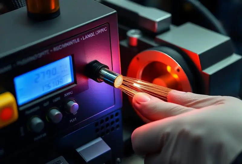 Fusão de fibra óptica com máquina profissional em datacenter de SP