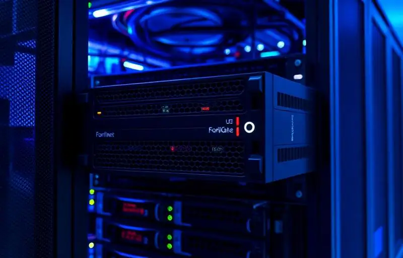 Appliance firewall FortiGate em rack de datacenter em São Paulo