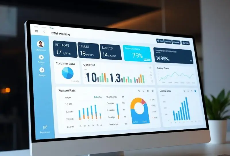 Dashboard de sistema CRM personalizado para empresa em São Paulo