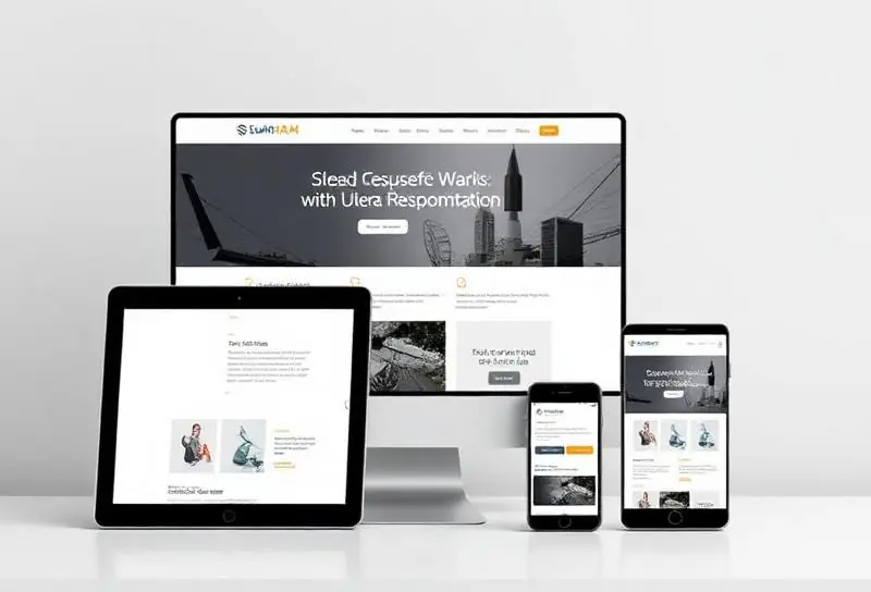 Site responsivo exibido em desktop, tablet e celular para empresa de São Paulo